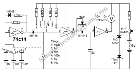 Capacitance Meter Circuit | Simple Circuit Diagram