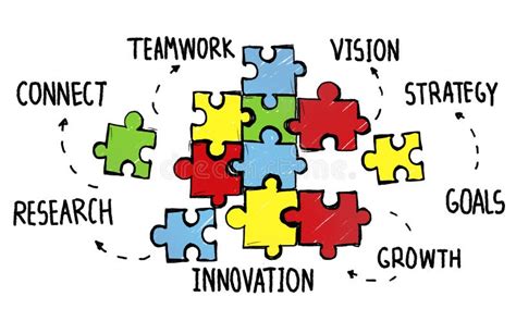 Teamwork Team Connection Strategy Partnership Support Puzzle Stock Image - Image of ...