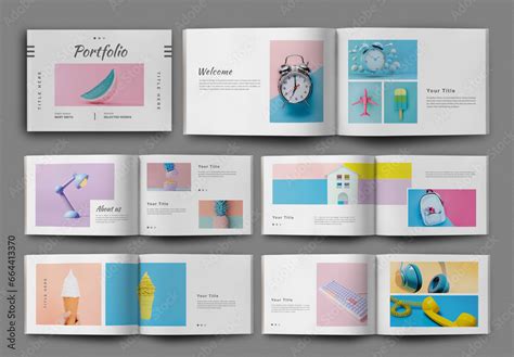 Portfolio Magazine Design Layout Stock Template | Adobe Stock