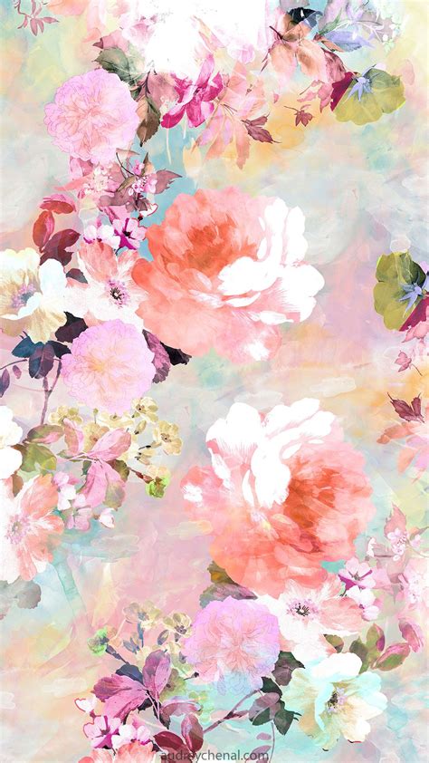 floral watercolor pastel pattern by audrey chenal. THIS IS THE ORIGINAL #Roman… | Pastel ...