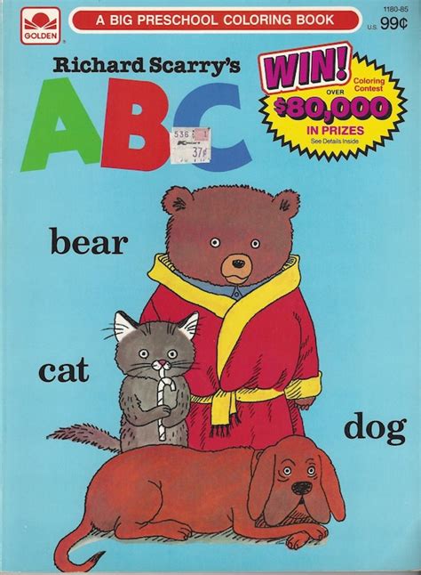 Richard Scarry's ABC Preschool Vintage Coloring Book 1985 | Etsy