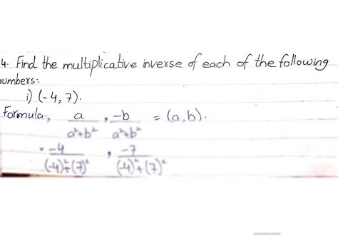 SOLUTION: Multiplicative inverse with the help of examples - Studypool