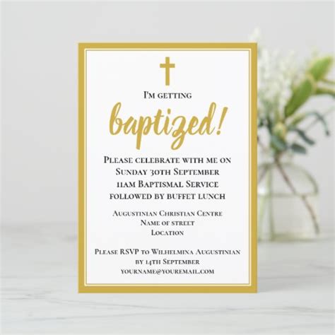 Elegant Modern Adult Baptism Invitation | Zazzle