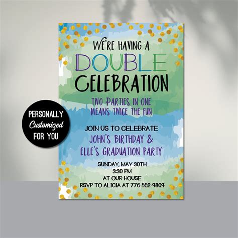 Double celebration invitation for birthday party dual party etsy – Artofit