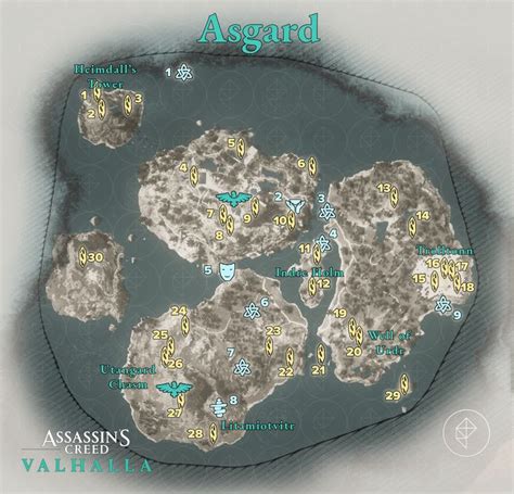 All Assassin’s Creed Valhalla Asgard Wealth and Mysteries locations map ...