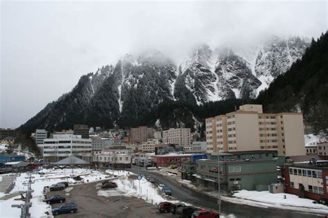 Snow in downtown Juneau, Alaska