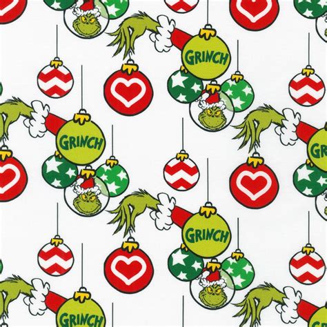 GRINCH Cotton Fabric How the Grinch Stole Christmas | Etsy