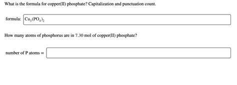 Solved What is the formula for copper(II) phosphate? | Chegg.com