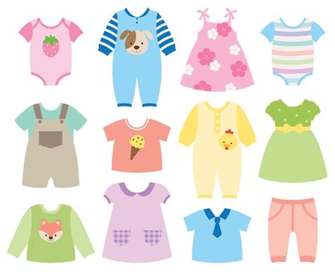 Vector Illustration Baby Children Clothes Collection | Baby clip art, Baby shower clipart, Baby ...