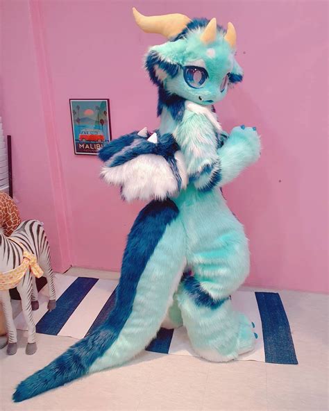 Sky Blue Fly Angel Wings Dragon Fursuit Costumes Suit Furries Anime Te ...