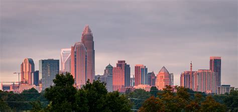 Charlotte Sunrise Skyline Stock Photo - Download Image Now - iStock