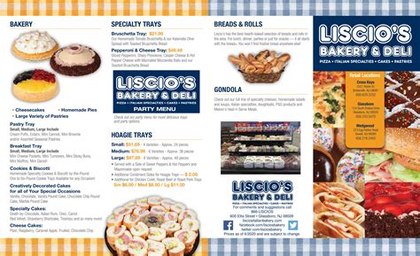 Liscio's Italian Bakery & Deli menu in Glassboro, New Jersey, USA