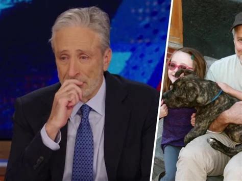 Jon Stewart breaks down in tears over death of his dog, Dipper, during ...