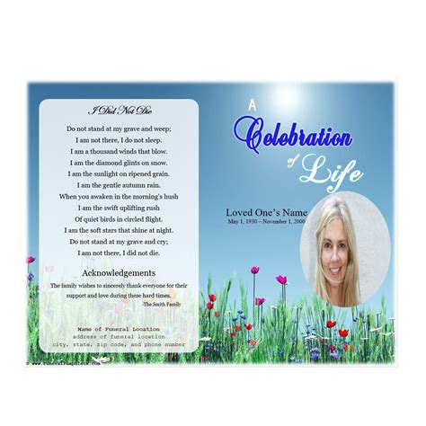 Celebration of life program template (With images) | Funeral program ...