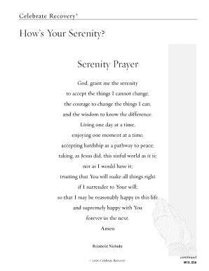 Printable Serenity Prayer - Fill Online, Printable, Fillable, Blank | pdfFiller