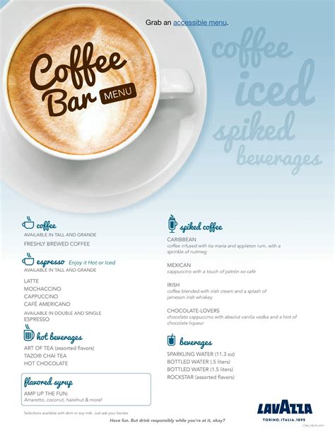 Carnival Coffee Bar Menu | Updated Menu - Cruise Ship Mania