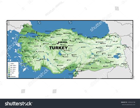 Physical Map Turkey Stock Illustration 149324198 | Shutterstock