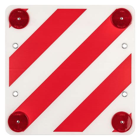 AUTOLIGHT 24 Warning Sign Plastic Red / White with Rear Reflector 50 x ...