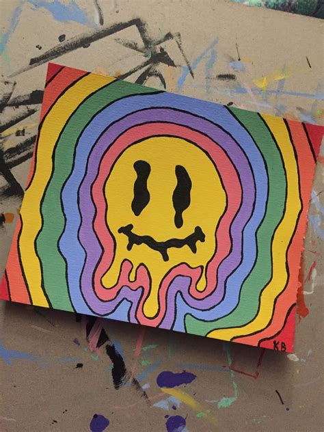 trippy painting in 2020 | Small canvas art, Hippie painting, Trippy painting