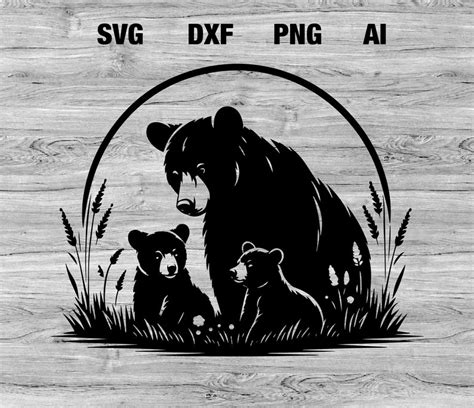 Bear Family Vector Graphic for DIY Crafts and Projects Bear Family ...