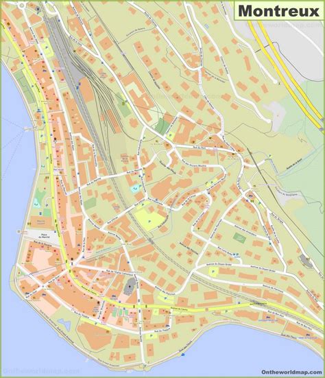 Detailed Map of Montreux - Ontheworldmap.com