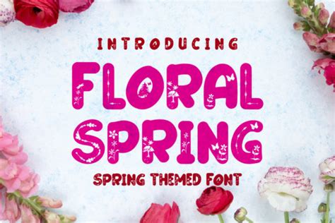 Floral Spring Font by Mahesa Design · Creative Fabrica