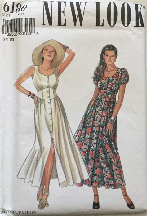 New Look 6180 Misses' Button Front Dresses in 2 Styles Sizes 8-18 - Sewing Patterns