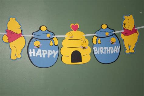 Winnie The Pooh Inspired Jumbo Birthday Banner | Winnie the pooh birthday, Winnie the pooh, Pooh