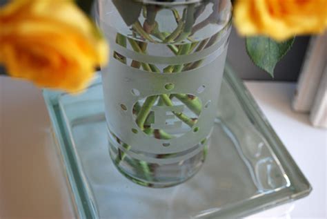 How to etch a glass vase and free monogrammed DIY glass etching template