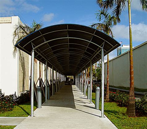 Fabric and Metal Walkway Covers