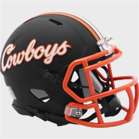 Oklahoma State Cowboys NCAA Mini Speed Football Helmet Matte Black ...