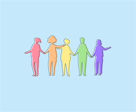 diversity people holding hands illustration line art stock vector ...