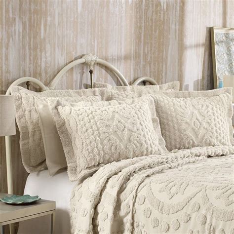 KINGSTON TUFTED CHENILLE BEDSPREAD AND PILLOW SHAM SET, ALL COTTON ...