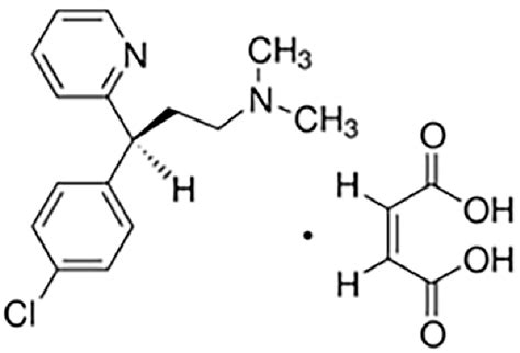 -Chemical structure of dexchlorpheniramine maleate. Empirical formula ...