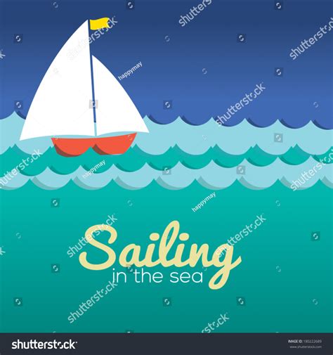 Sailboat Vector Illustration Stock Vector (Royalty Free) 180222689 | Shutterstock