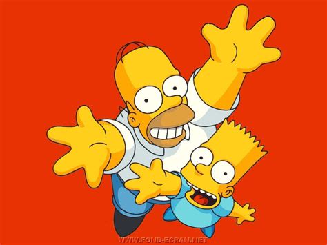 Fond d'écran Homer et Bart Simpson gratuit fonds écran simpsons homer bart simpson