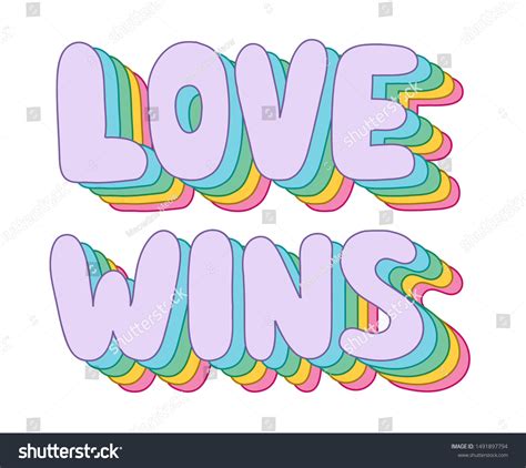 Colorful Pop Art 3d Love Wins Stock Vector (Royalty Free) 1491897794 ...