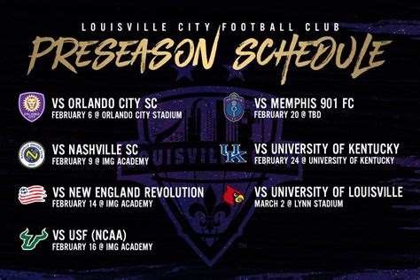 Louisville City FC Confirms 2019 Preseason Schedule