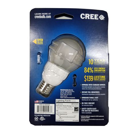 Cree Dimmable 9.5 Watt LED Soft White Light Bulb, 800 Lumens (60W) - 1 ...