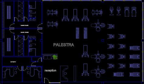 Gym And Gym Equipment DWG Block for AutoCAD • Designs CAD