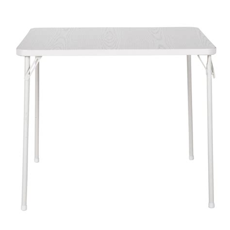 Cosco White Wood Grain Resin 34 in. Square Folding Table-14616WGW1E - The Home Depot