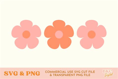 Groovy Flowers SVG & PNG / Clipart Grafika przez bykirstcodigital ...