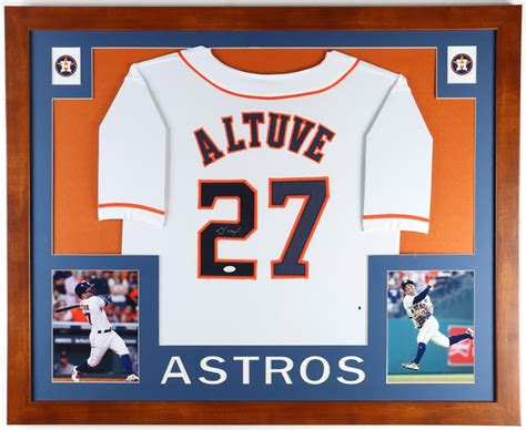 Jose Altuve Signed Custom Framed Jersey Display (JSA) | Pristine Auction