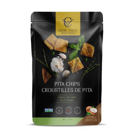 Cedar Valley Pita Chips Garlic and Herb 180g — Natural Food Pantry ...