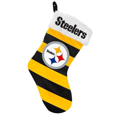 Pittsburgh Steelers Striped Christmas Stocking | Striped christmas stocking, Steelers ...