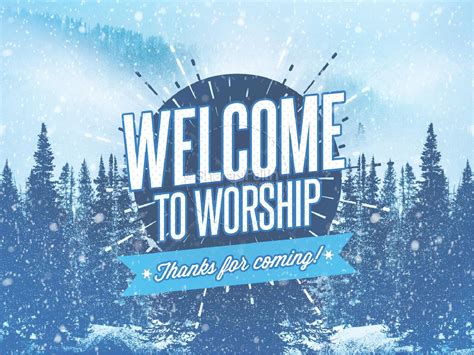 Winter Retreat Snowy Church PowerPoint | Clover Media