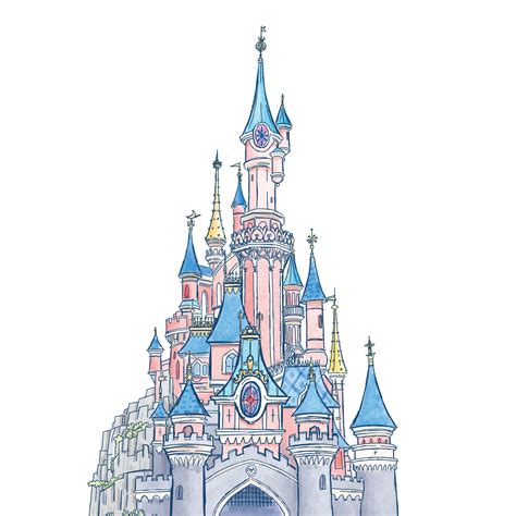 Disneyland Paris Princess Castle Disney Drawings Disney Illustration ...