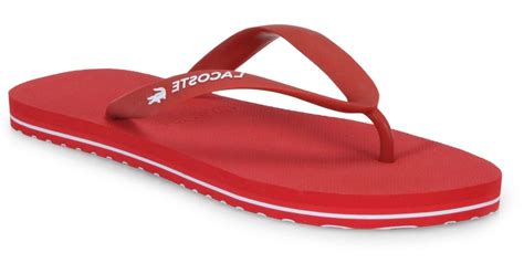 Lacoste Thong Flip Flops in Red for Men | Lyst