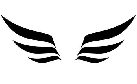 the wing logo is shown in black and white, with two large wings on each side