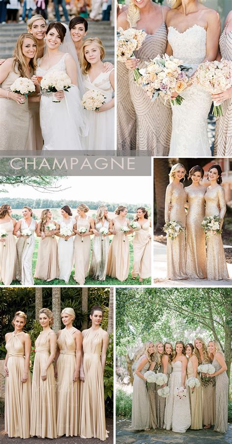 Champagne Wedding Dress With Bridesmaids